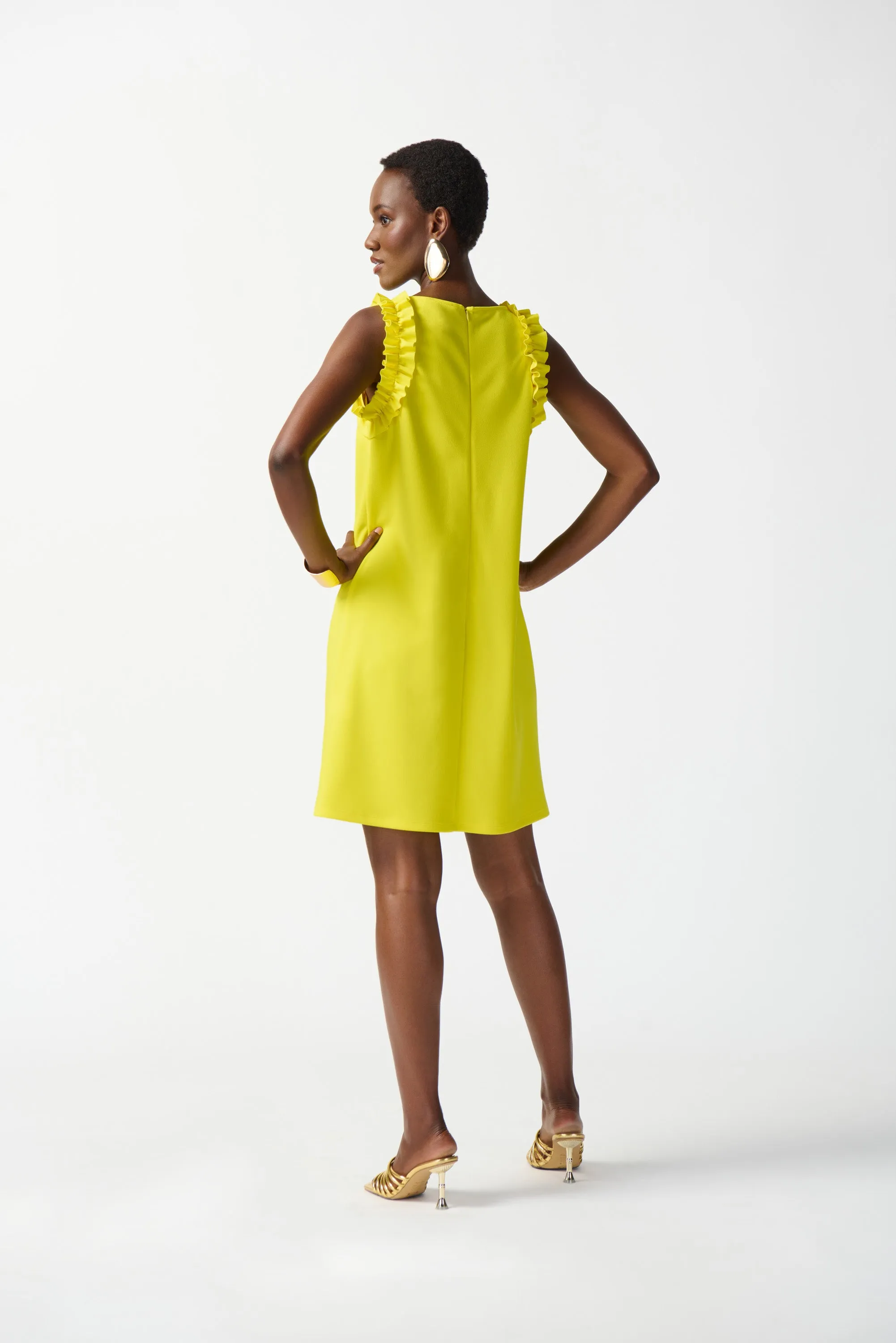 Scuba Crepe Sleeveless Straight Dress