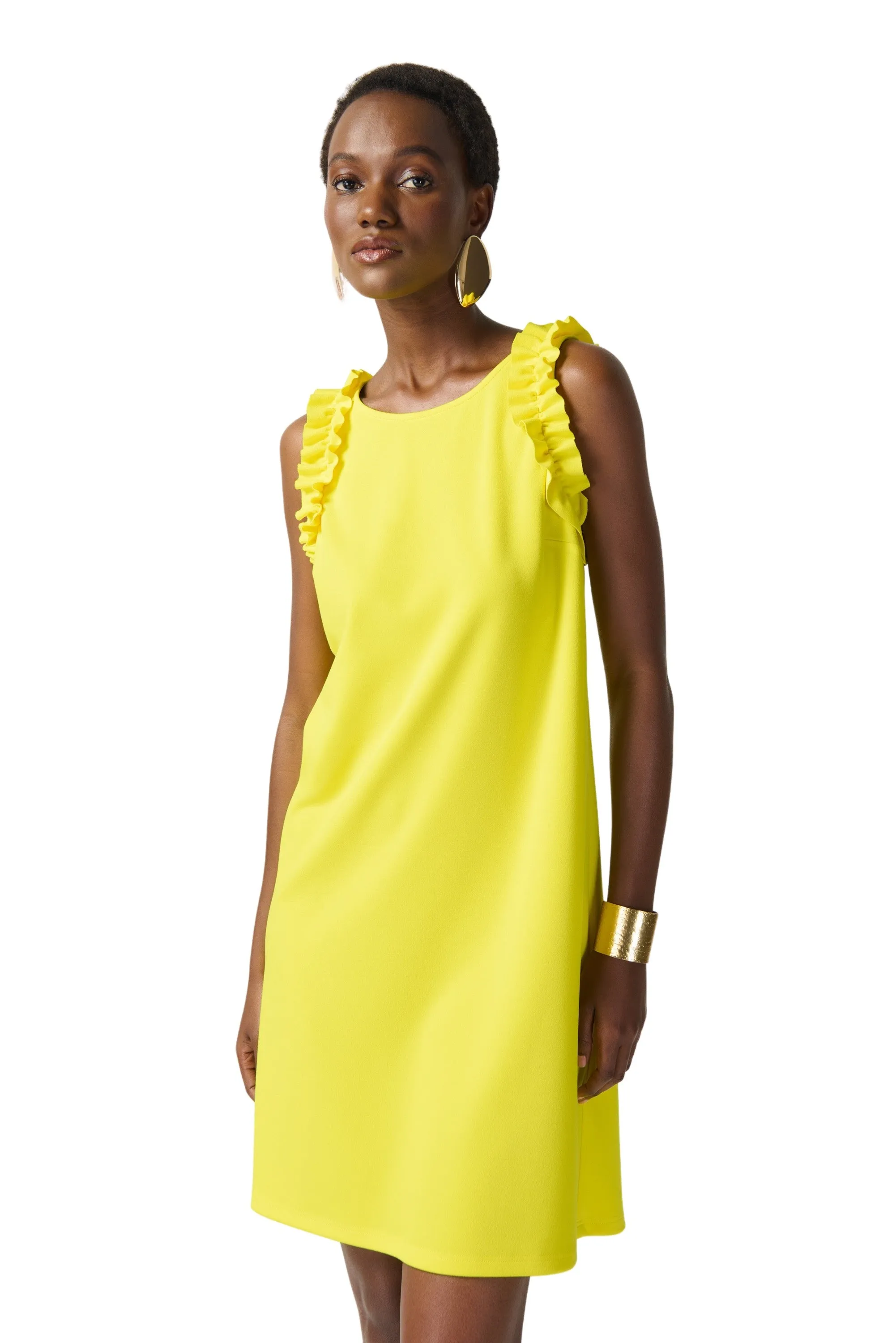 Scuba Crepe Sleeveless Straight Dress