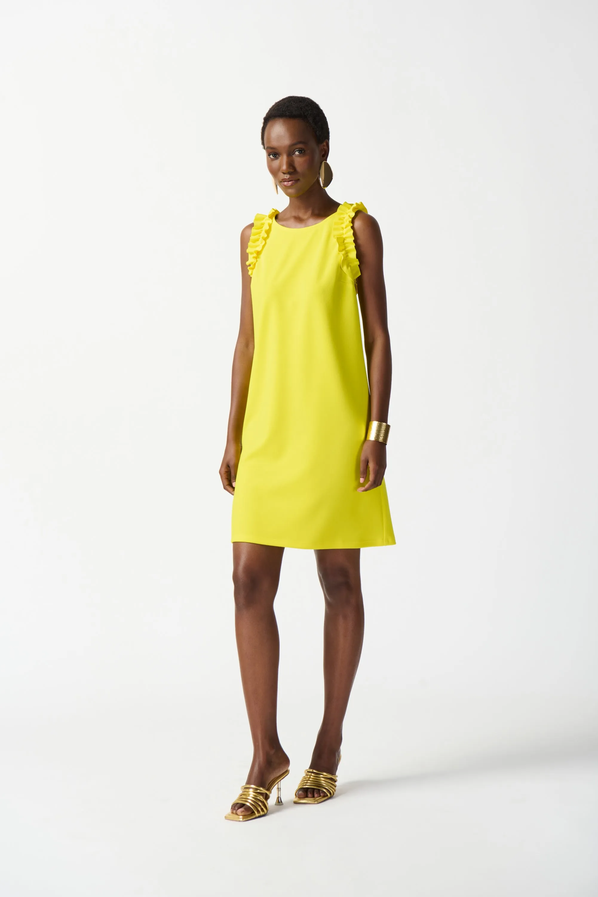 Scuba Crepe Sleeveless Straight Dress