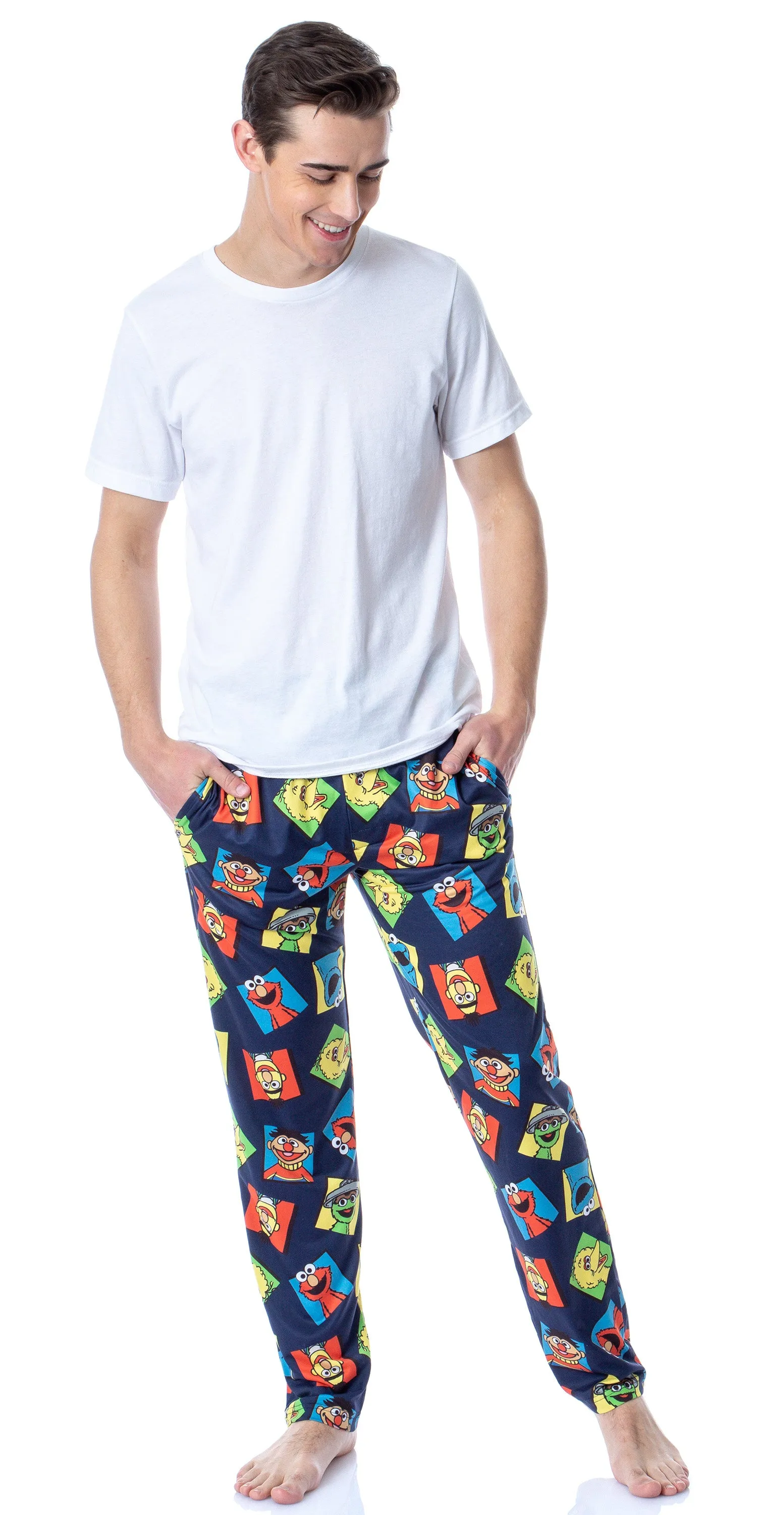 Sesame Street Men's Cookie Monster Elmo Big Bird Oscar The Grouch Pajama Pants