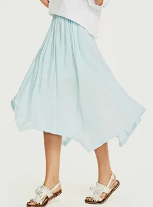 Slim Fit Elastic Waist Tea-Length Skirt Irregular Skirt