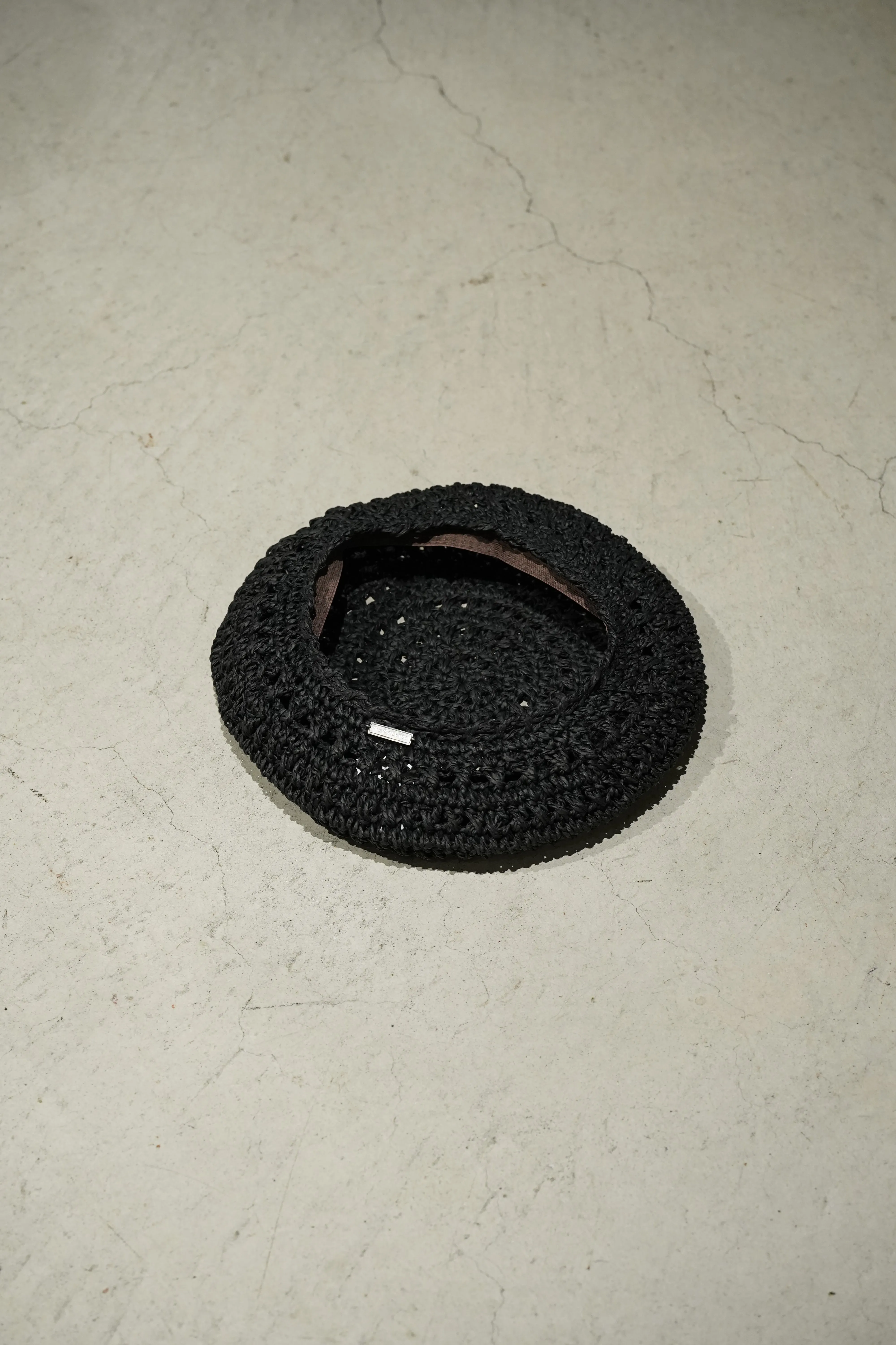 SOLARIS&Co. PAPER BRAID BERET - PARASELENE (BLACK)