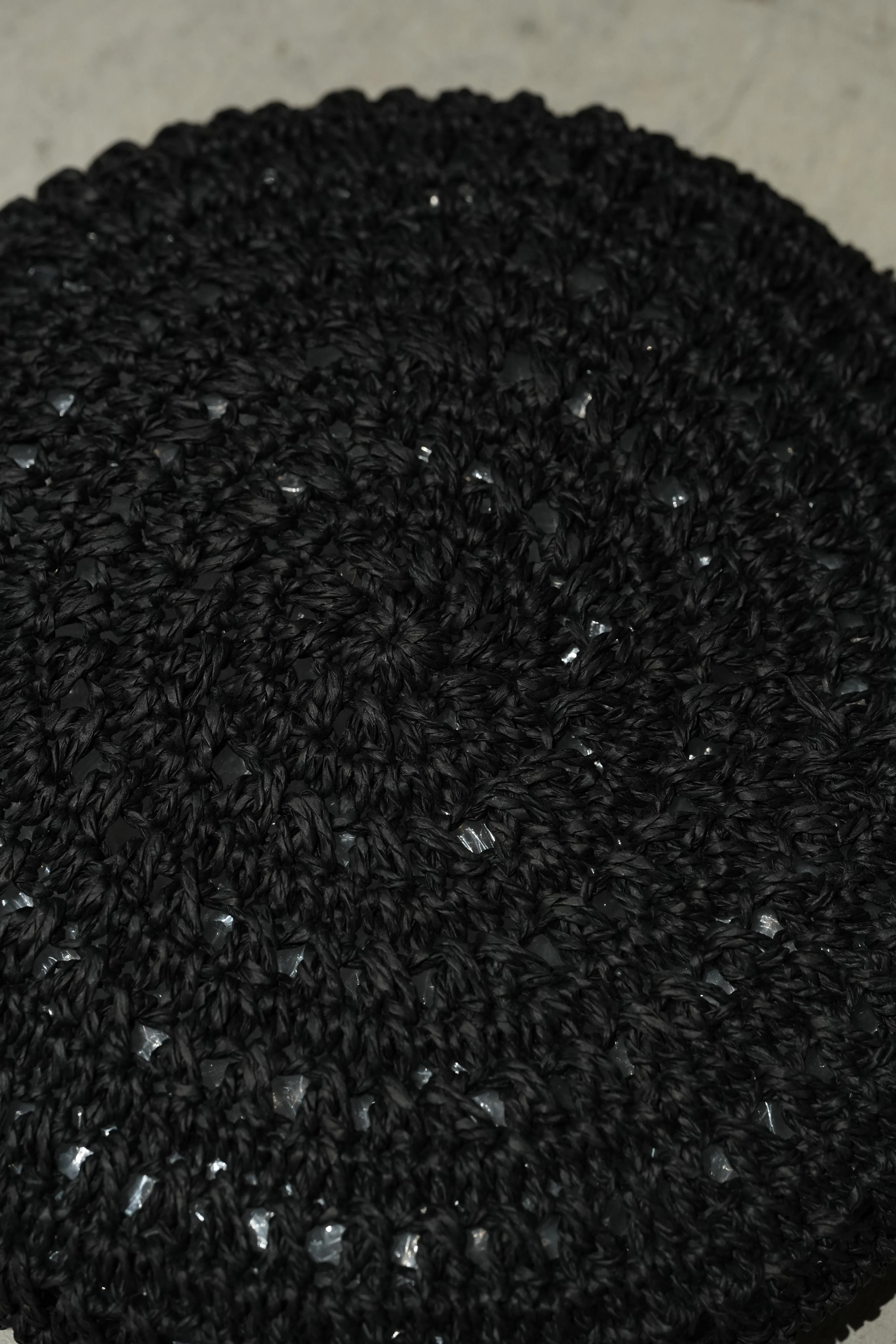 SOLARIS&Co. PAPER BRAID BERET - PARASELENE (BLACK)