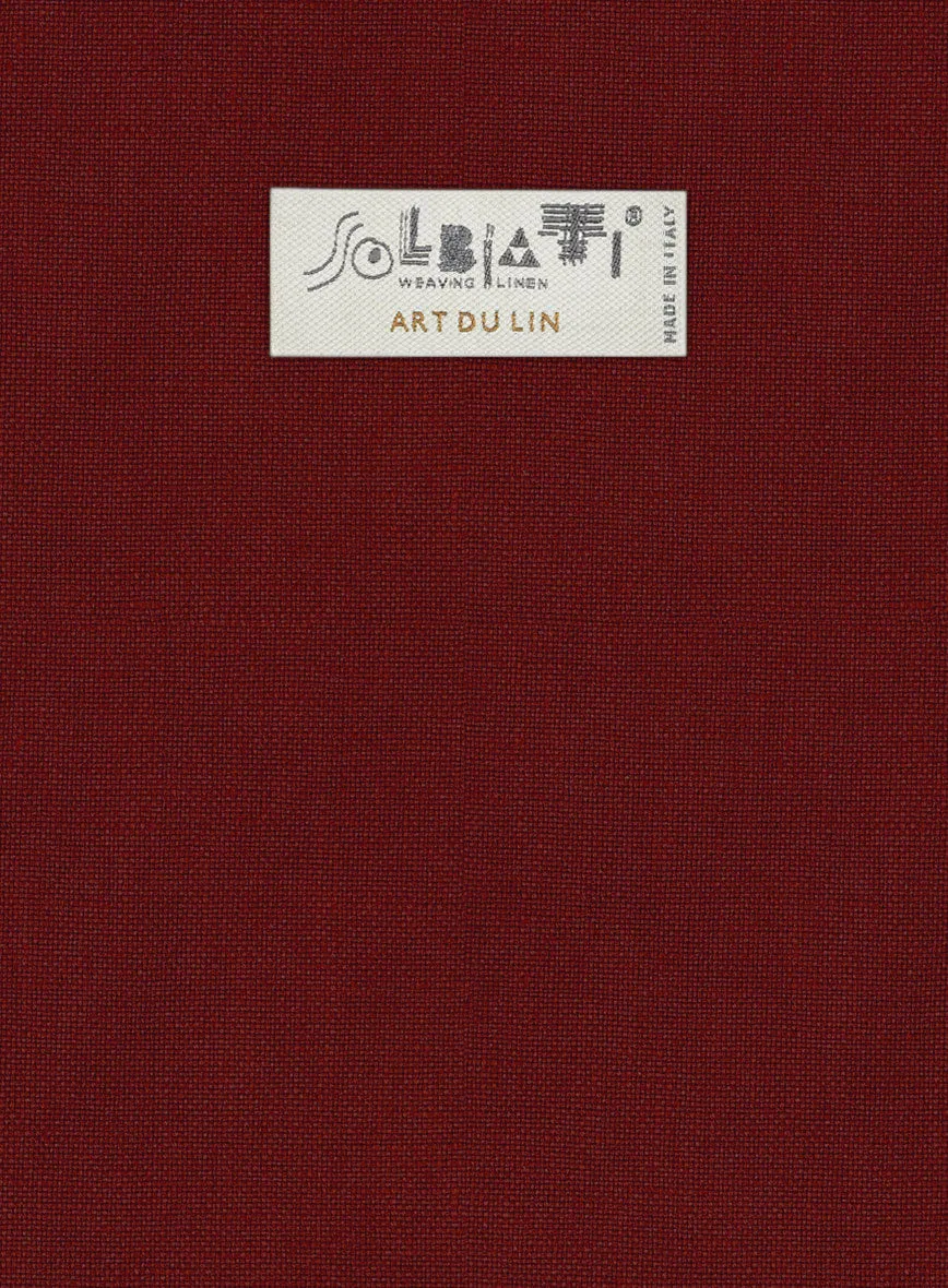 Solbiati Art Du Lin Rustic Red Linen Pants