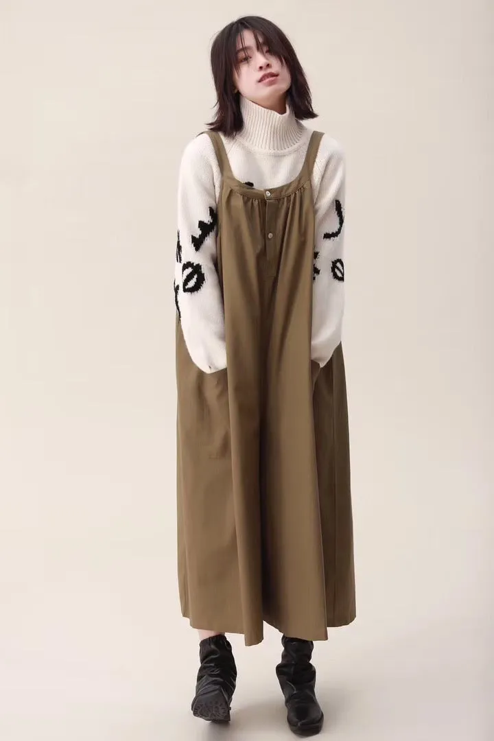 Spring Wide Leg Overalls Cotton Warm Casual Women Jumpsuits /Trousers