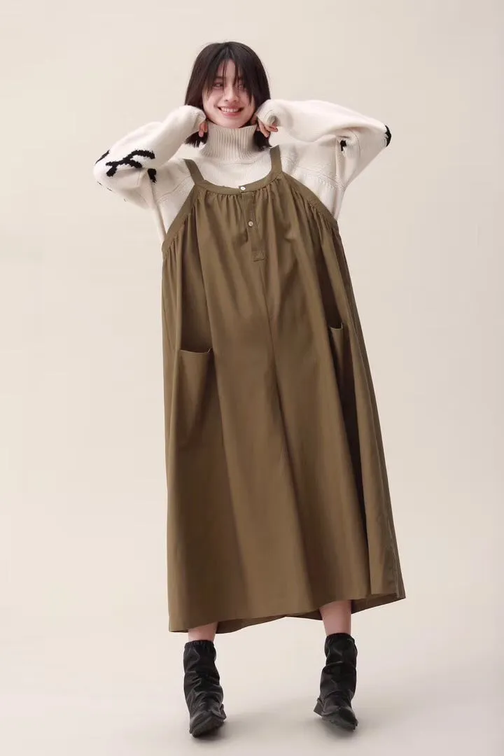 Spring Wide Leg Overalls Cotton Warm Casual Women Jumpsuits /Trousers