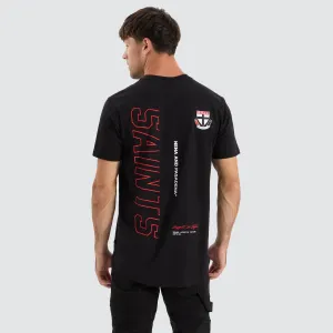 St Kilda Saints AFL Dual Curved Tee Jet Black St Kilda Saints AFL Dual Curved Tee Jet Black