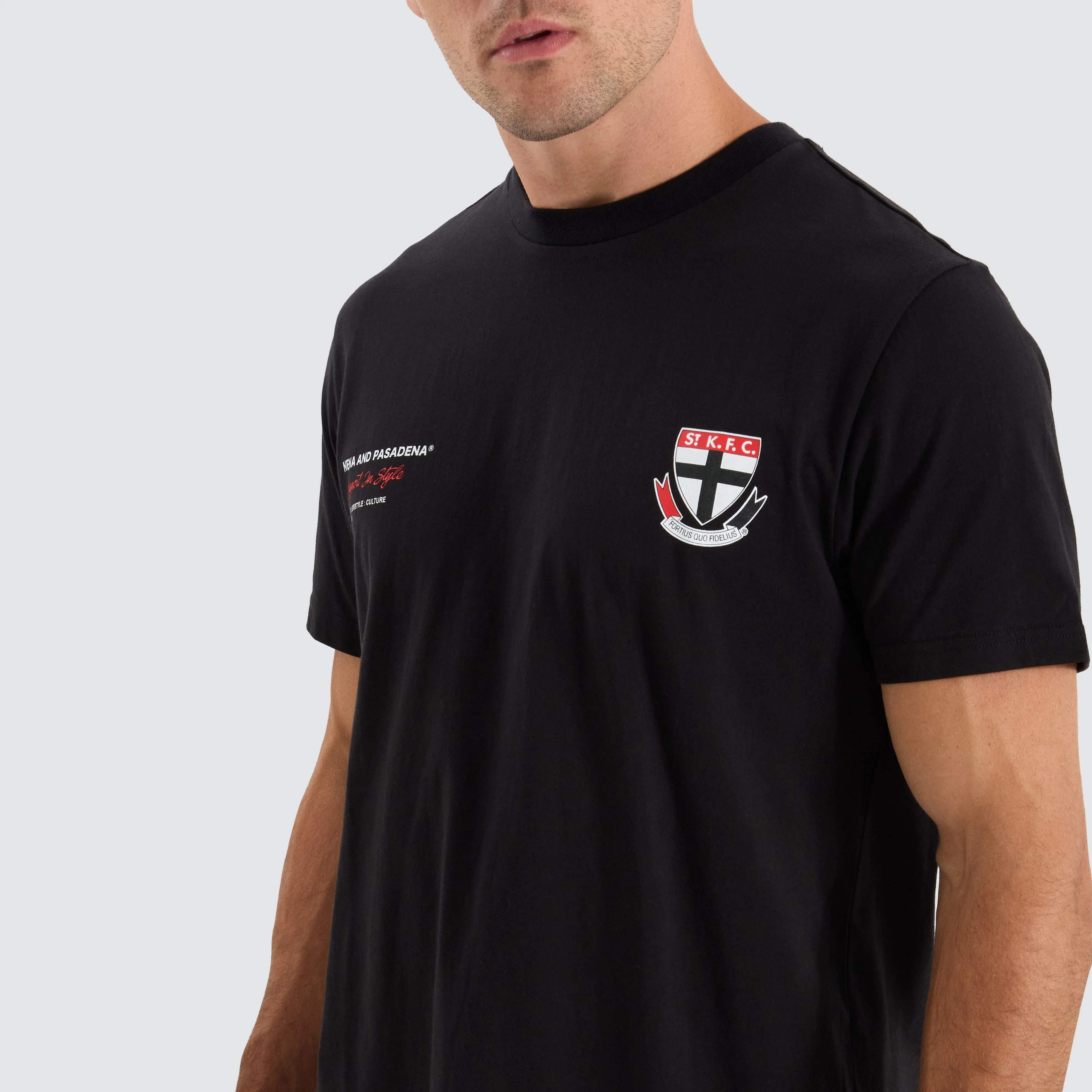 St Kilda Saints AFL Dual Curved Tee Jet Black