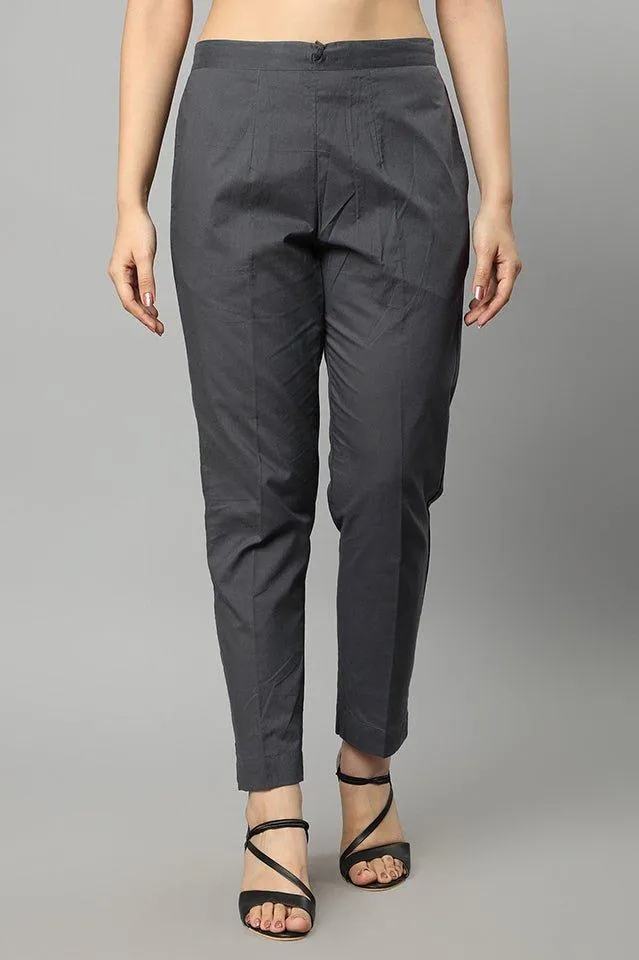 Straight Fit Charcoal Drainpine Pants