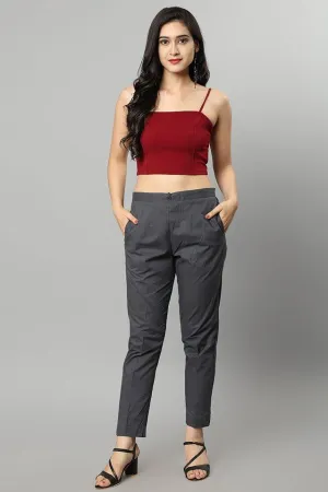 Straight Fit Charcoal Drainpine Pants