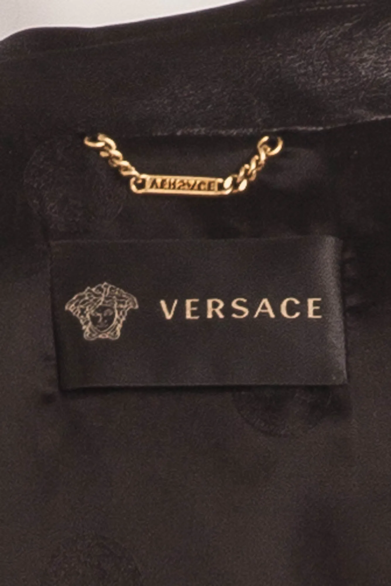 Versace - Black Leather Trench Nude Bottom Design  - IT 42