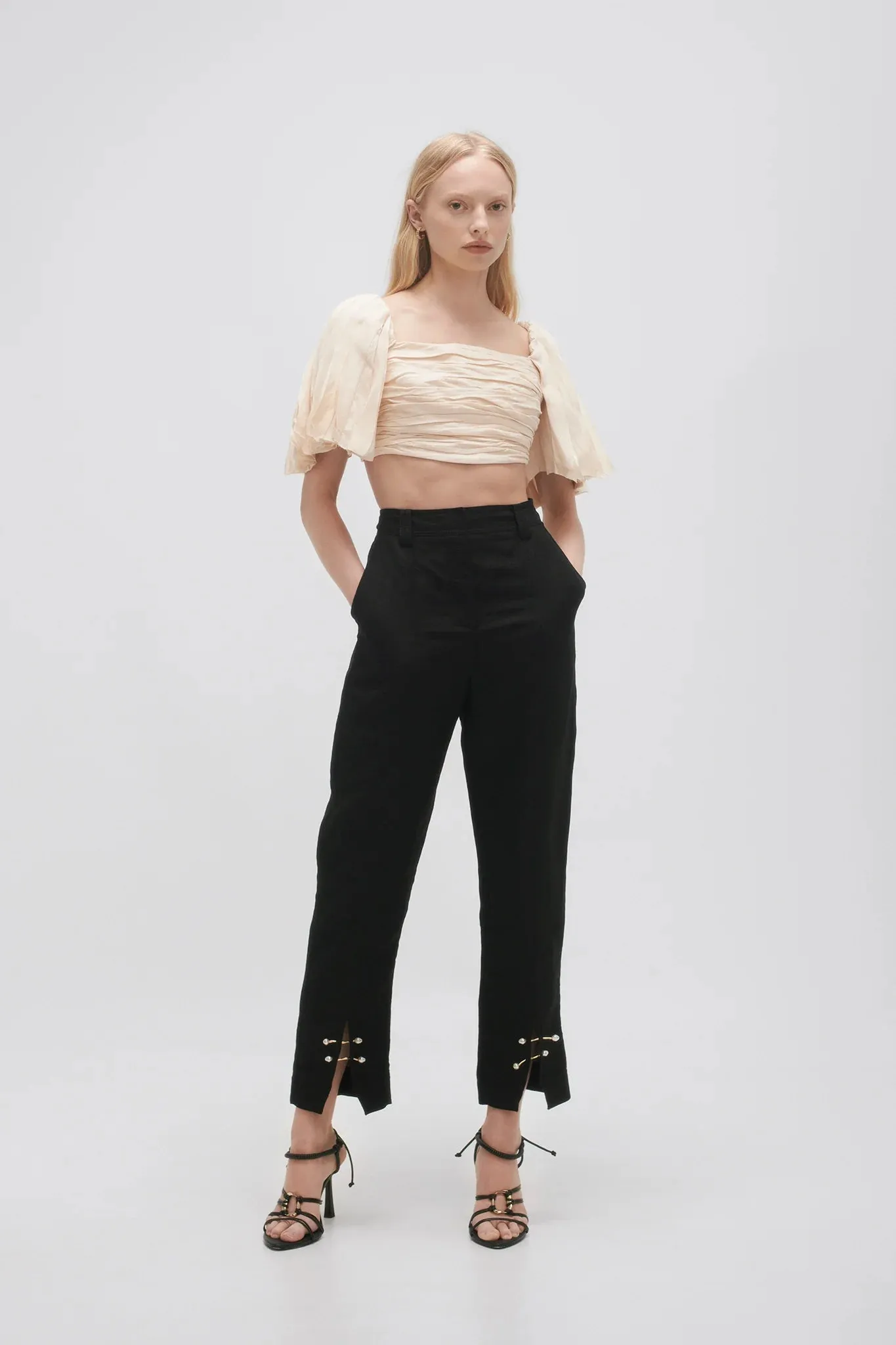 Zita Split Front Pant Black