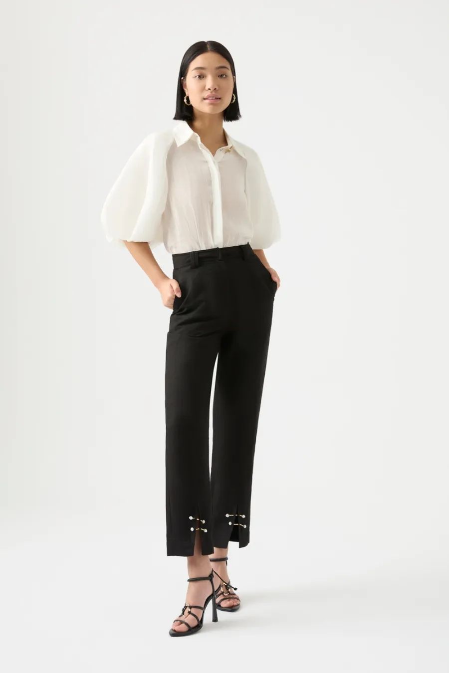 Zita Split Front Pant Black
