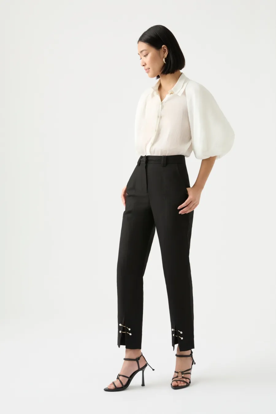 Zita Split Front Pant Black